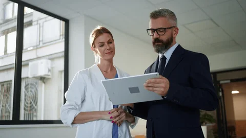 Healthcare professional reviewing information